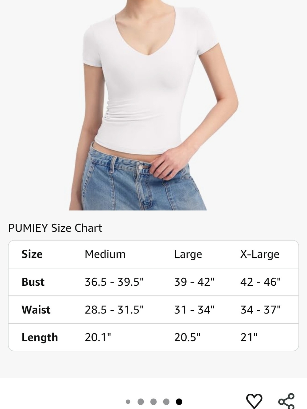 PUMIEY Women’s White Short Sleeve V-Neck Tunic Top